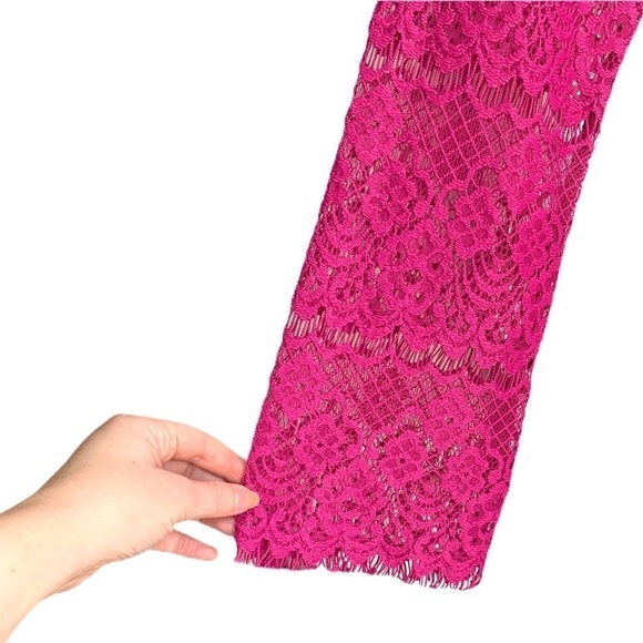 Laundry By Design Nordstrom Pink Lace Belle Sleeve Mini Dress Size 8 - Picture 5 of 16